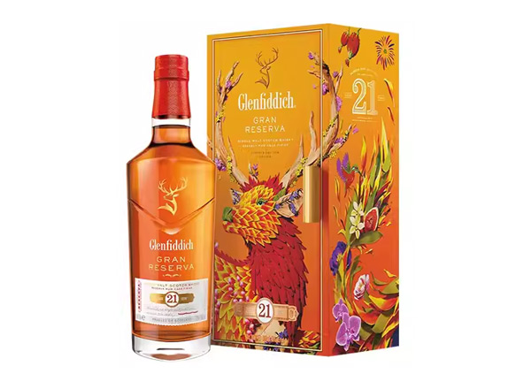 汕头回收格兰菲迪21年700ml福鹿生花新年装福鹿呈祥新春礼盒装Glenfiddich苏格兰威士忌